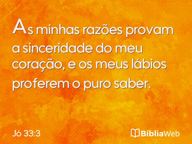 Jó 33:3 em imagem para compartilhar