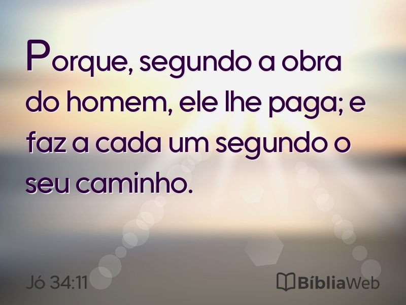 Jó 34:11 em imagem para compartilhar