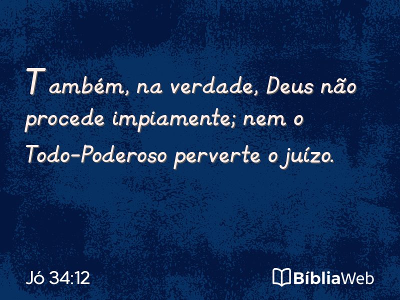 Jó 34:12 em imagem para compartilhar