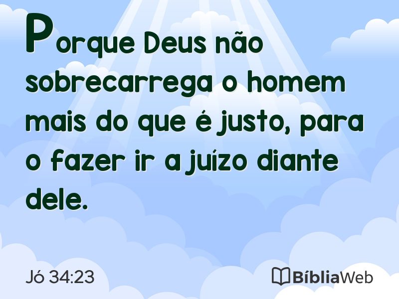 Jó 34:23 em imagem para compartilhar