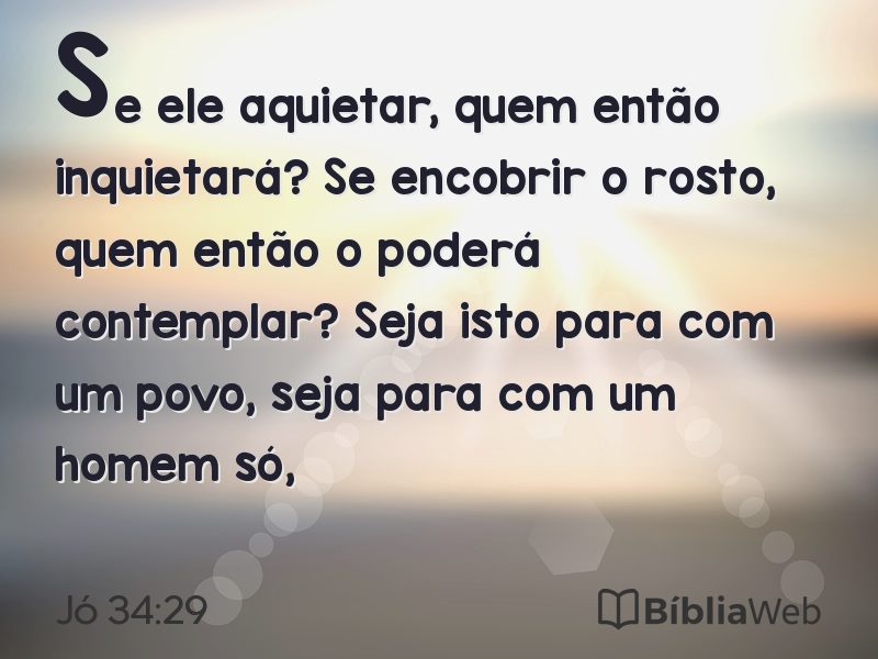 Jó 34:29 em imagem para compartilhar