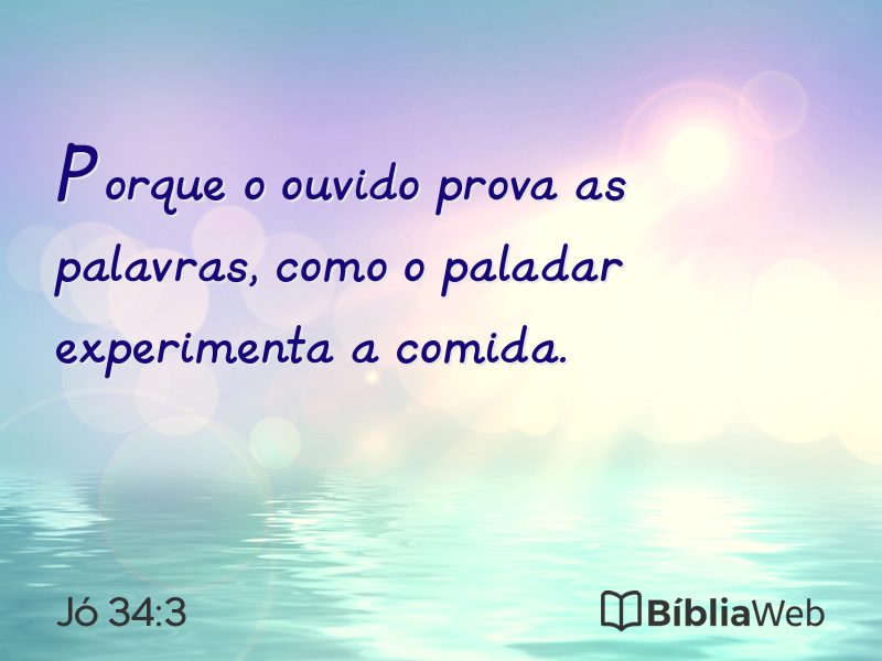 Jó 34:3 em imagem para compartilhar