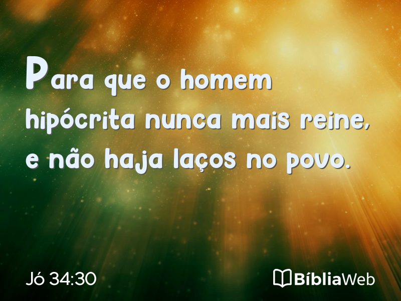 Jó 34:30 em imagem para compartilhar