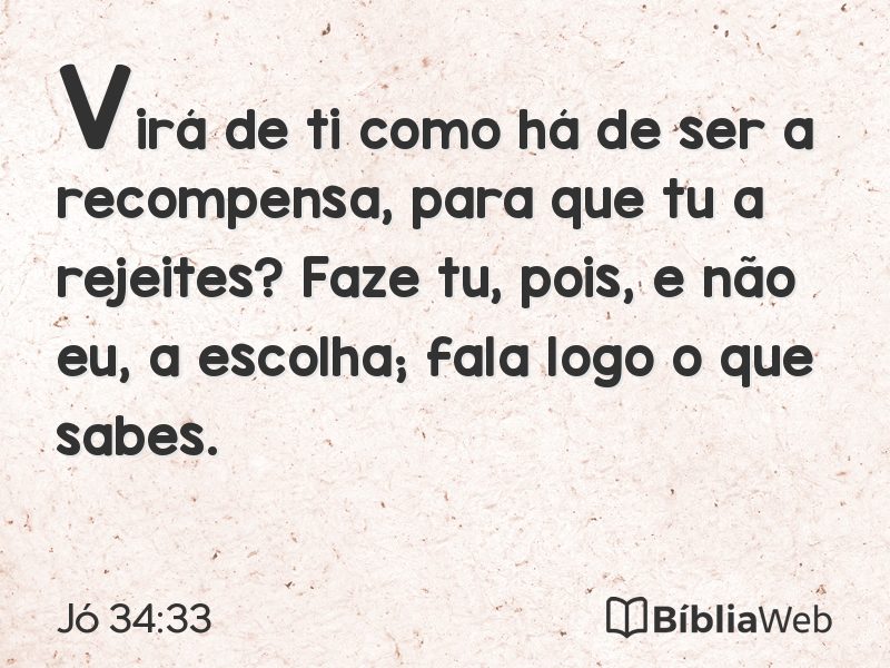 Jó 34:33 em imagem para compartilhar