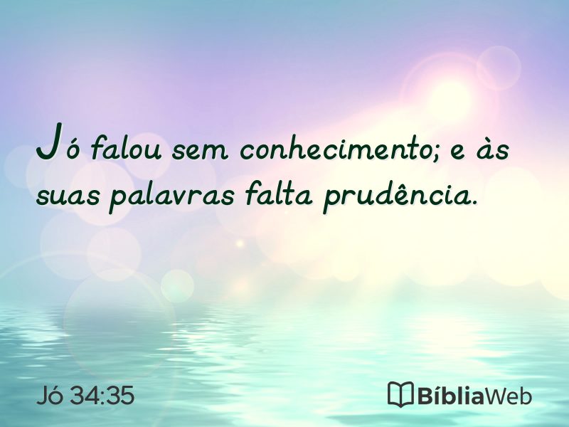 Jó 34:35 em imagem para compartilhar