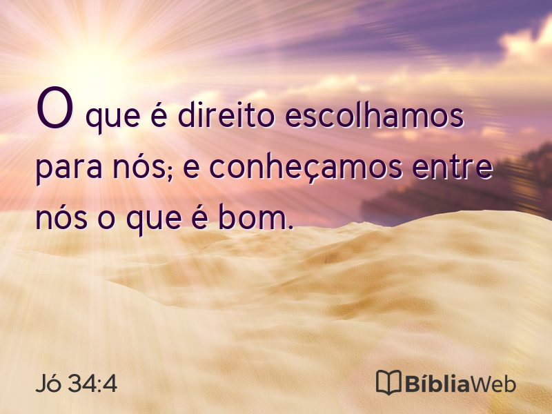 Jó 34:4 em imagem para compartilhar