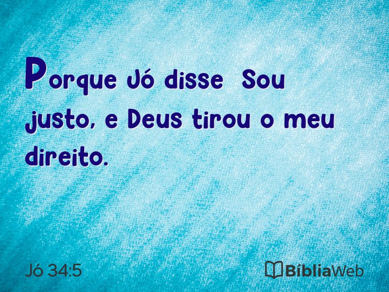 Jó 34:5 em imagem para compartilhar