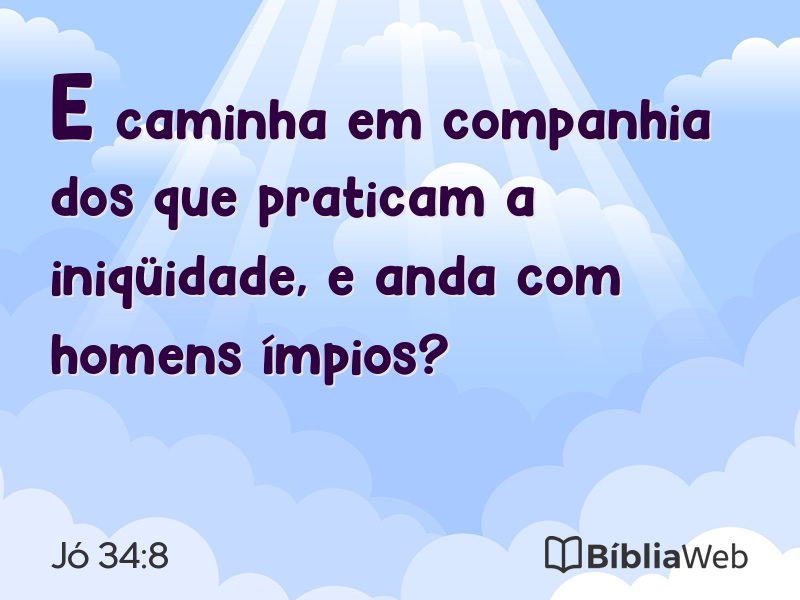 Jó 34:8 em imagem para compartilhar