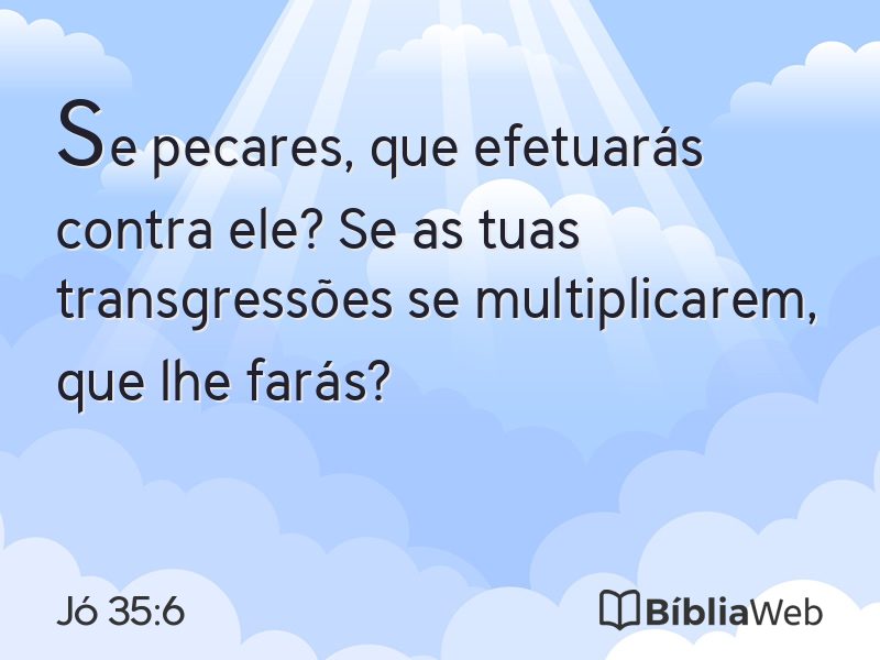 Jó 35:6 em imagem para compartilhar
