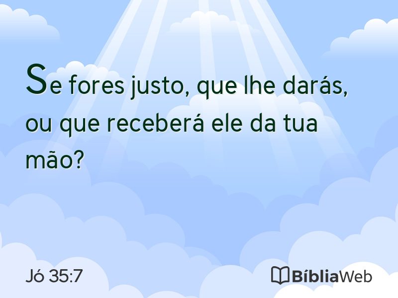 Jó 35:7 em imagem para compartilhar