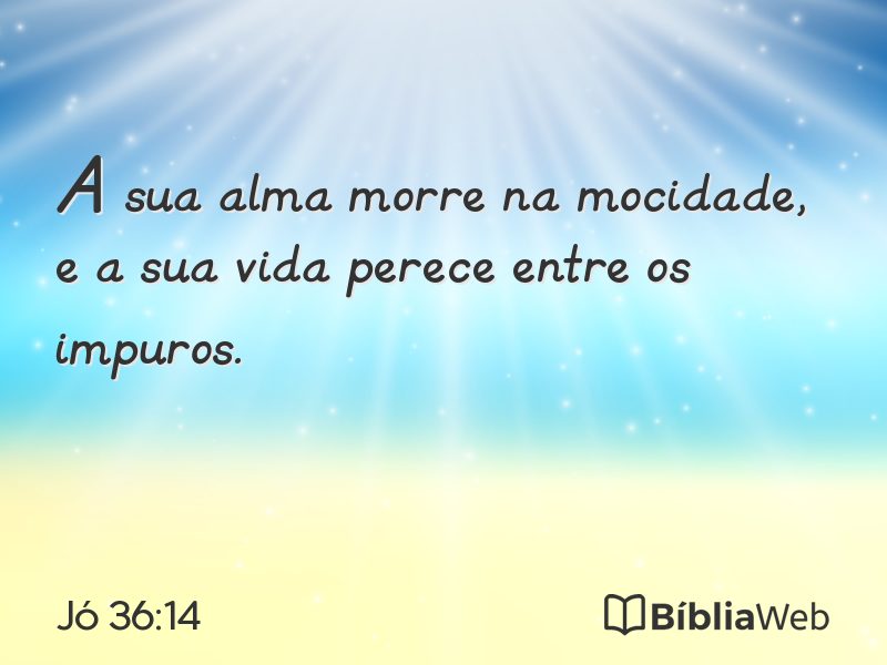 Jó 36:14 em imagem para compartilhar