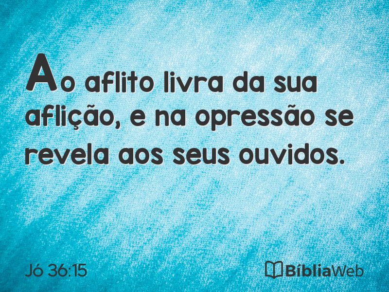 Jó 36:15 em imagem para compartilhar