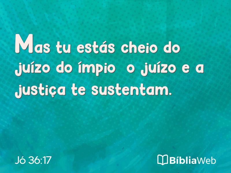 Jó 36:17 em imagem para compartilhar