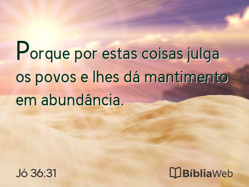 Jó 36:31 em imagem para compartilhar