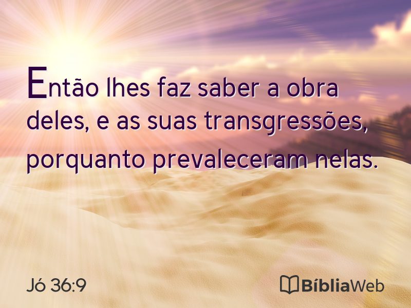 Jó 36:9 em imagem para compartilhar