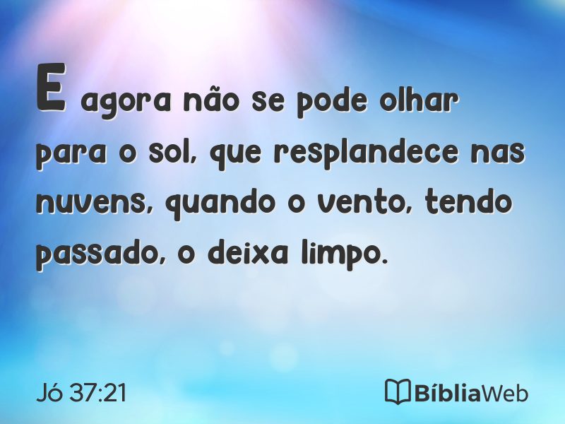 Jó 37:21 em imagem para compartilhar
