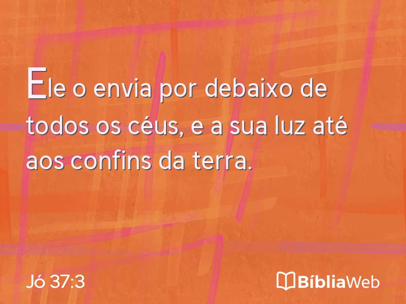 Jó 37:3 em imagem para compartilhar