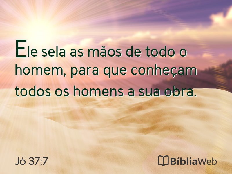 Jó 37:7 em imagem para compartilhar