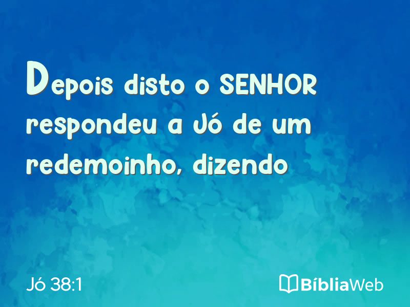 Jó 38:1 em imagem para compartilhar