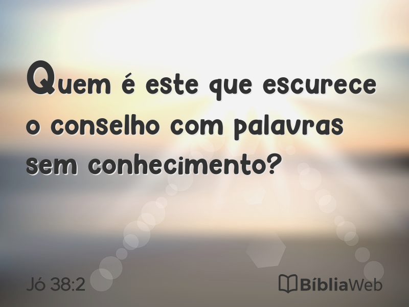 Jó 38:2 em imagem para compartilhar