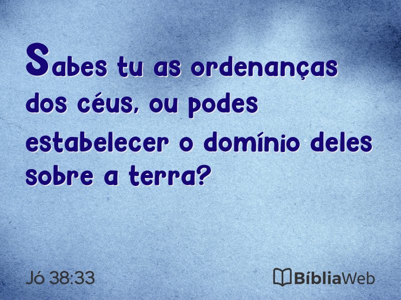 Jó 38:33 em imagem para compartilhar