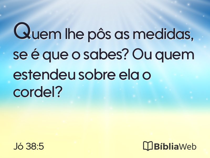 Jó 38:5 em imagem para compartilhar