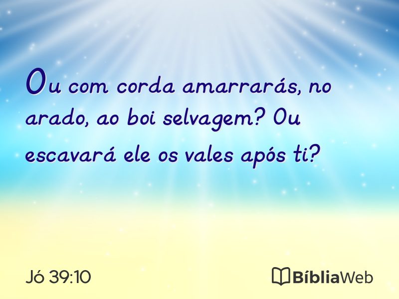 Jó 39:10 em imagem para compartilhar