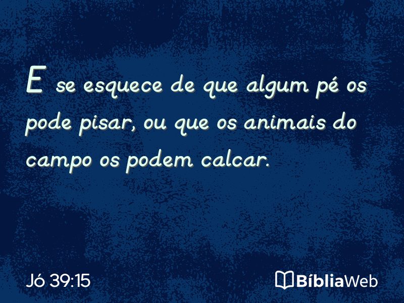 Jó 39:15 em imagem para compartilhar