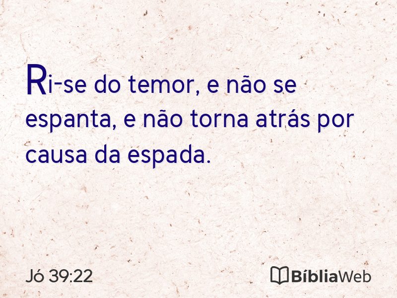 Jó 39:22 em imagem para compartilhar