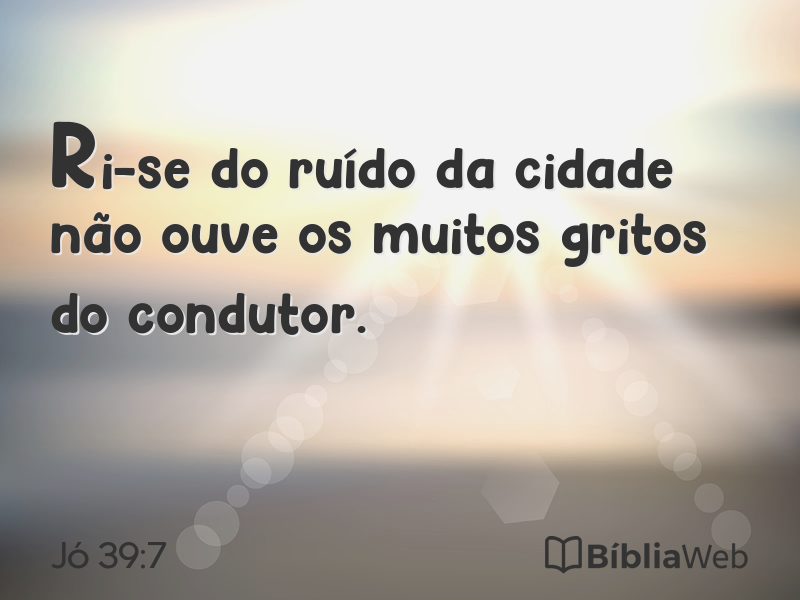 Jó 39:7 em imagem para compartilhar