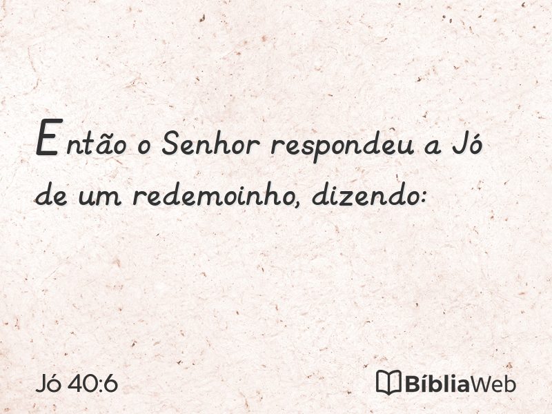 Jó 40:6 em imagem para compartilhar