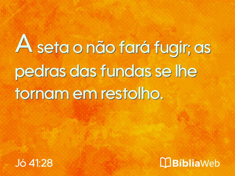 Jó 41:28 em imagem para compartilhar