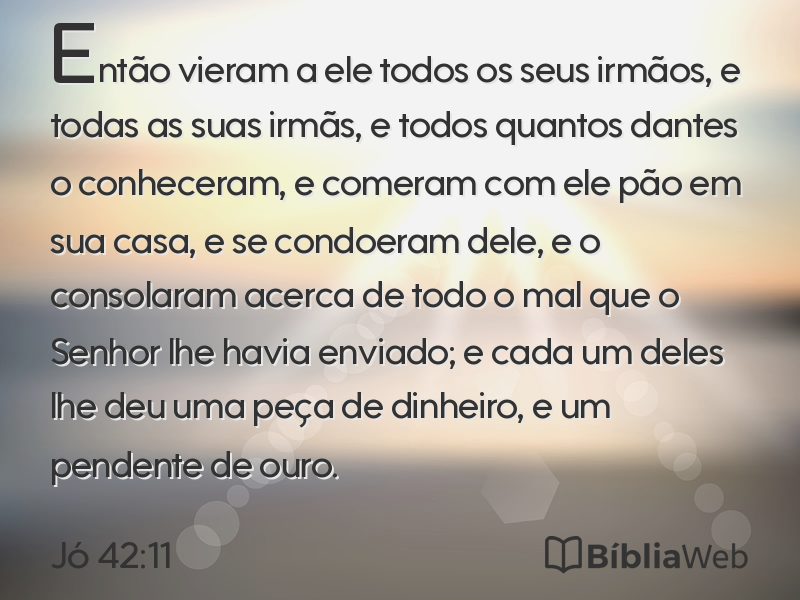 Jó 42:11 em imagem para compartilhar