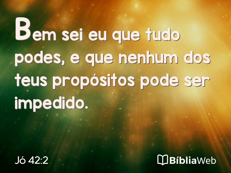 Jó 42:2 em imagem para compartilhar