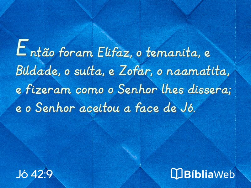 Jó 42:9 em imagem para compartilhar