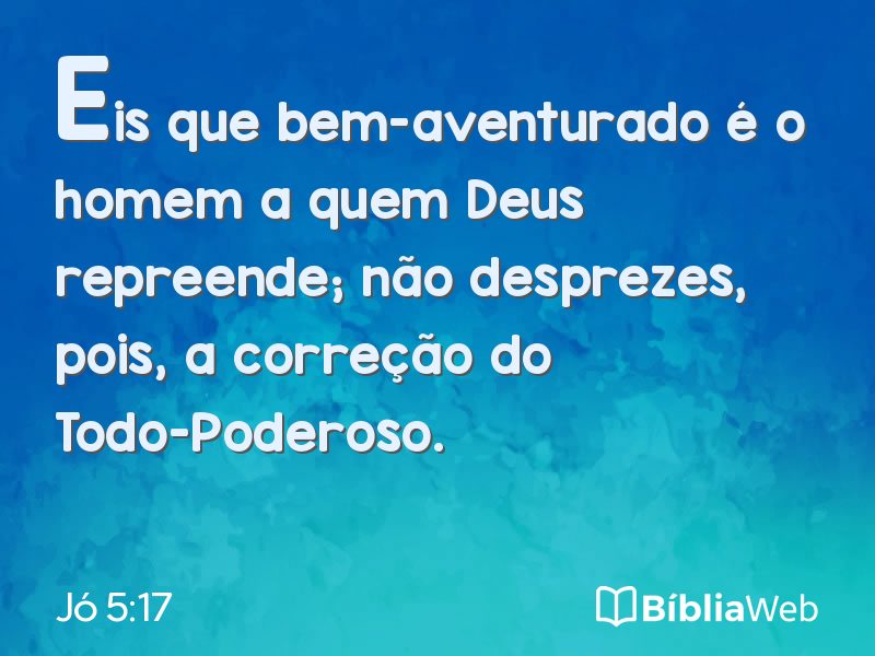Jó 5:17 em imagem para compartilhar