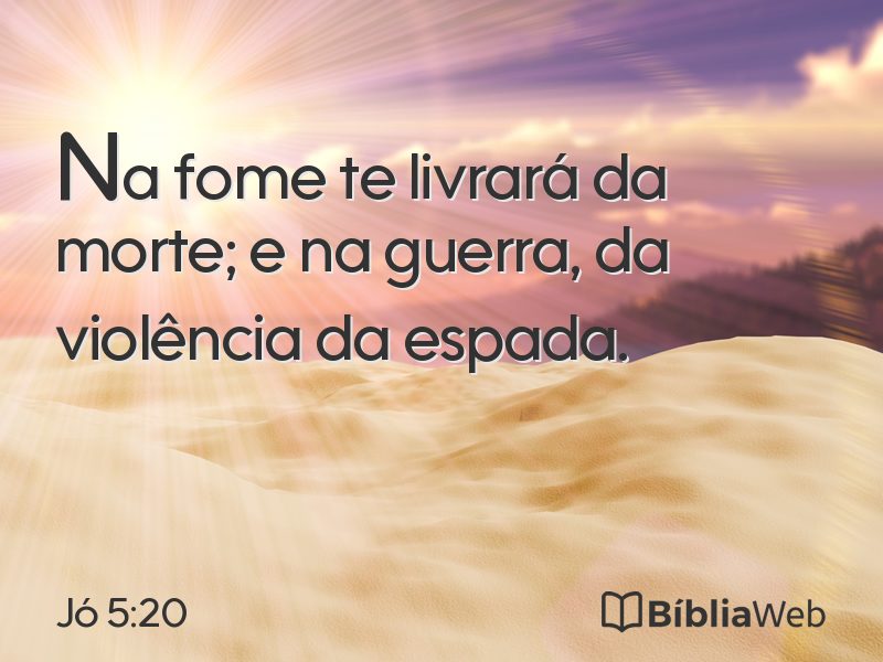Jó 5:20 em imagem para compartilhar