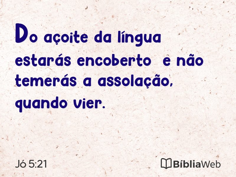 Jó 5:21 em imagem para compartilhar