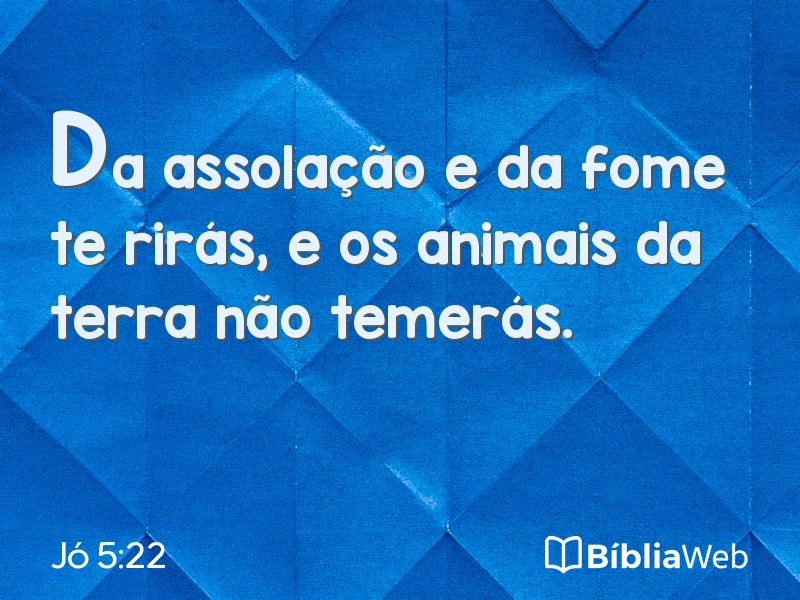 Jó 5:22 em imagem para compartilhar