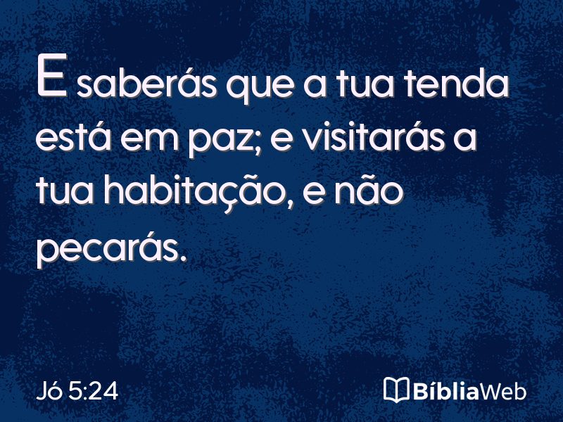 Jó 5:24 em imagem para compartilhar
