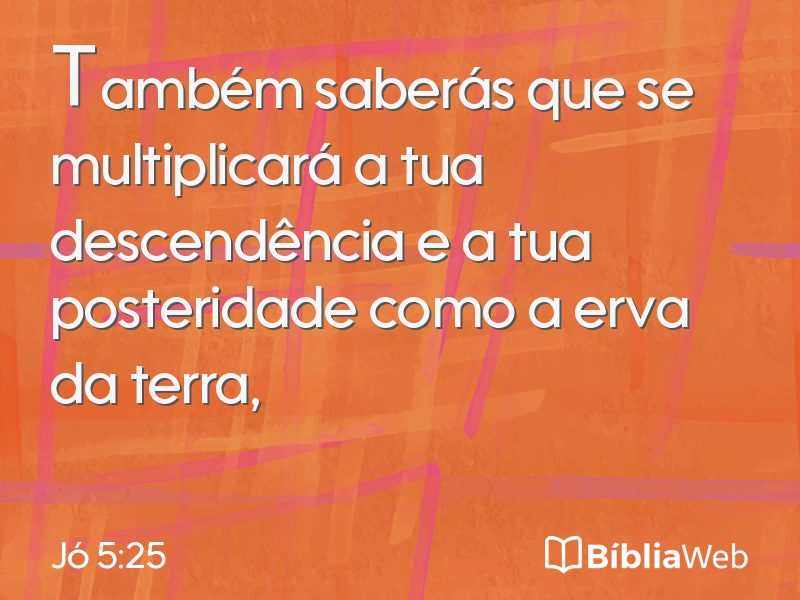 Jó 5:25 em imagem para compartilhar