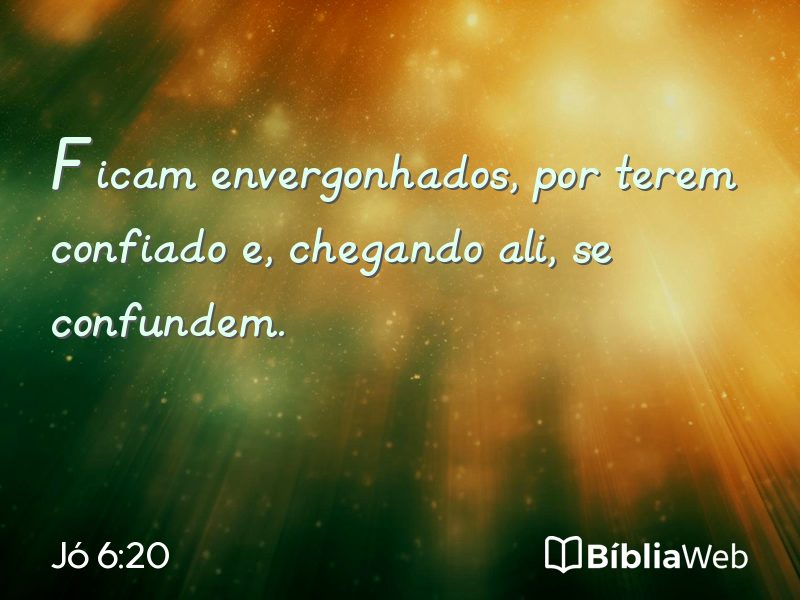 Jó 6:20 em imagem para compartilhar