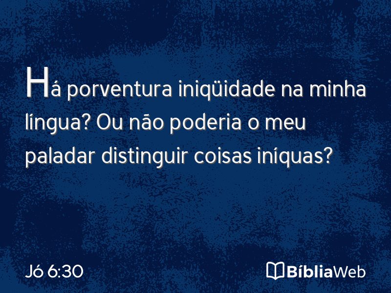 Jó 6:30 em imagem para compartilhar