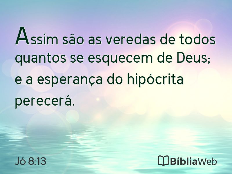 Jó 8:13 em imagem para compartilhar