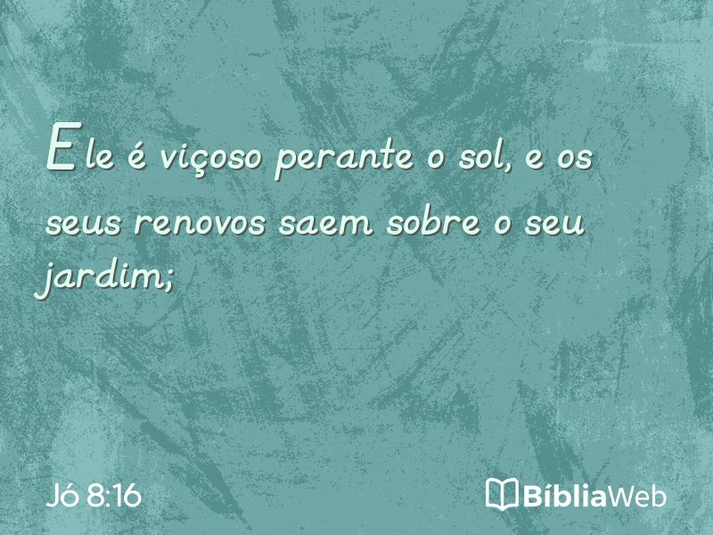 Jó 8:16 em imagem para compartilhar