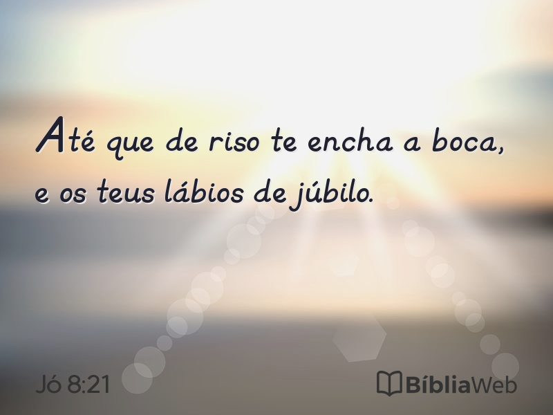 Jó 8:21 em imagem para compartilhar