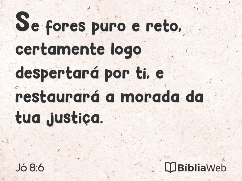 Jó 8:6 em imagem para compartilhar