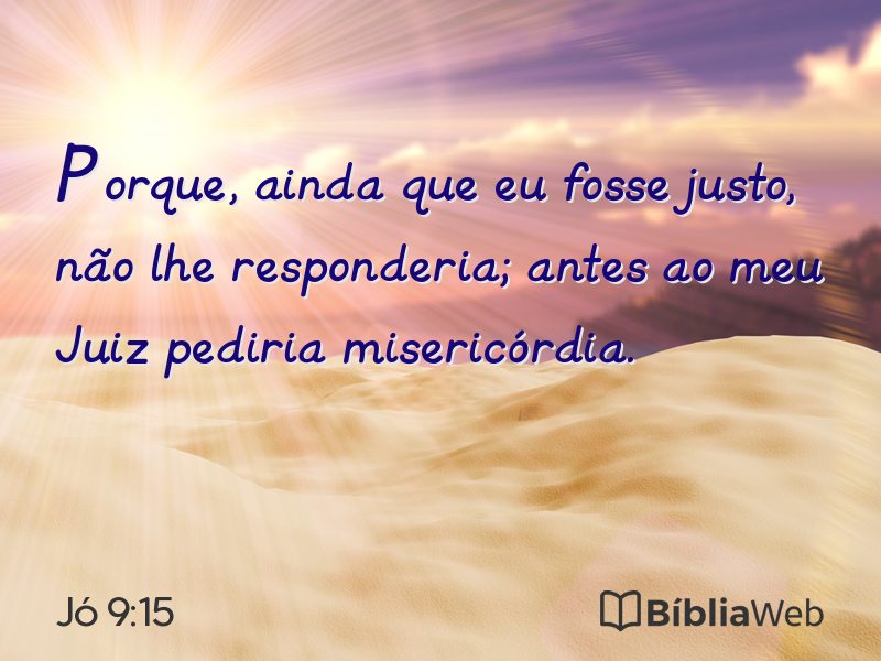 Jó 9:15 em imagem para compartilhar