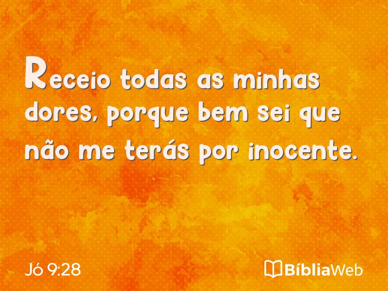 Jó 9:28 em imagem para compartilhar