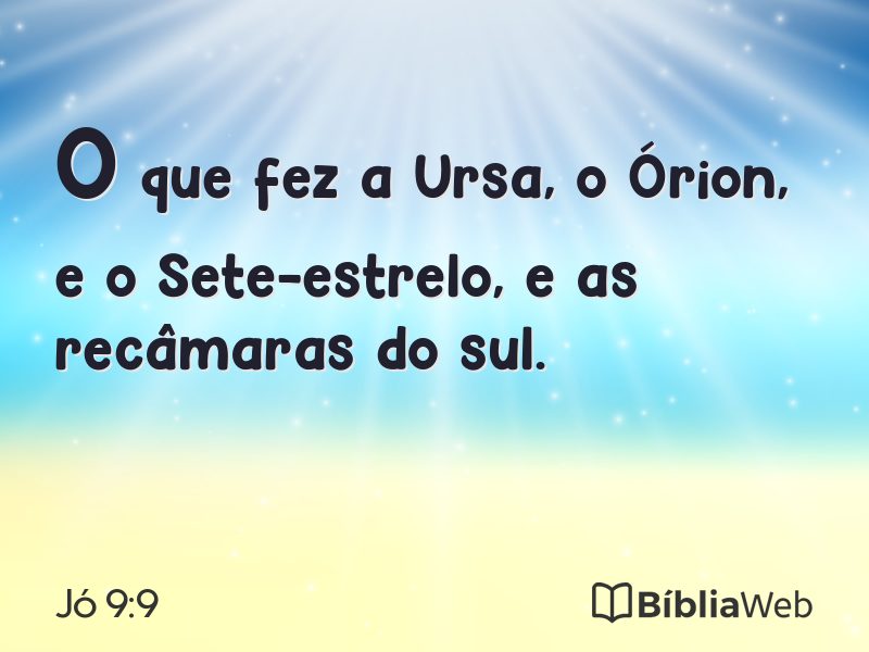 Jó 9:9 em imagem para compartilhar